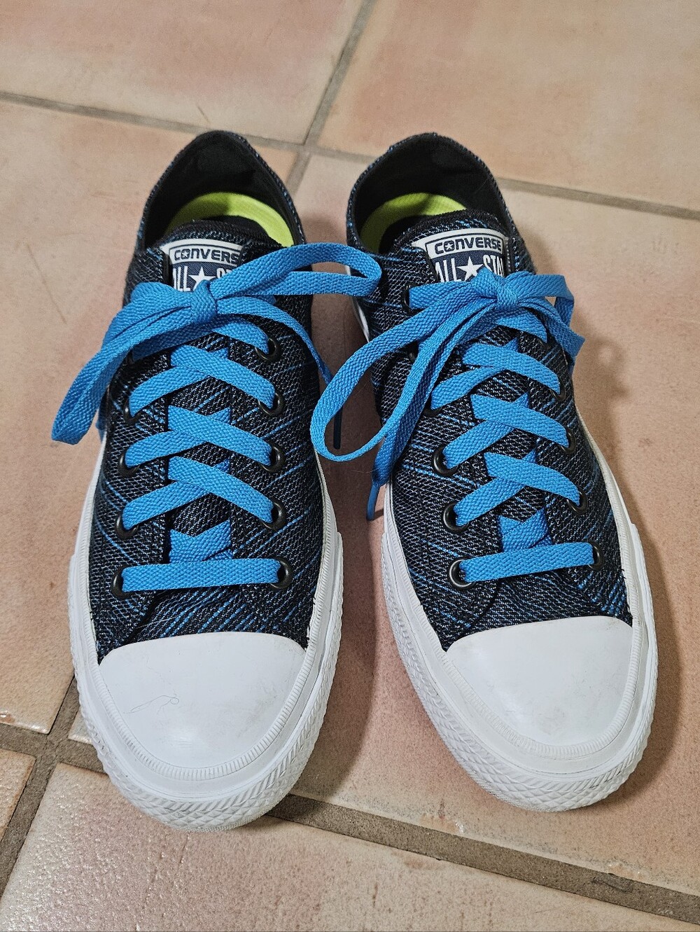 CONVERSE Chuck Taylor II All Star Ox Knit Sneakers In Black/Spray Paint Blue